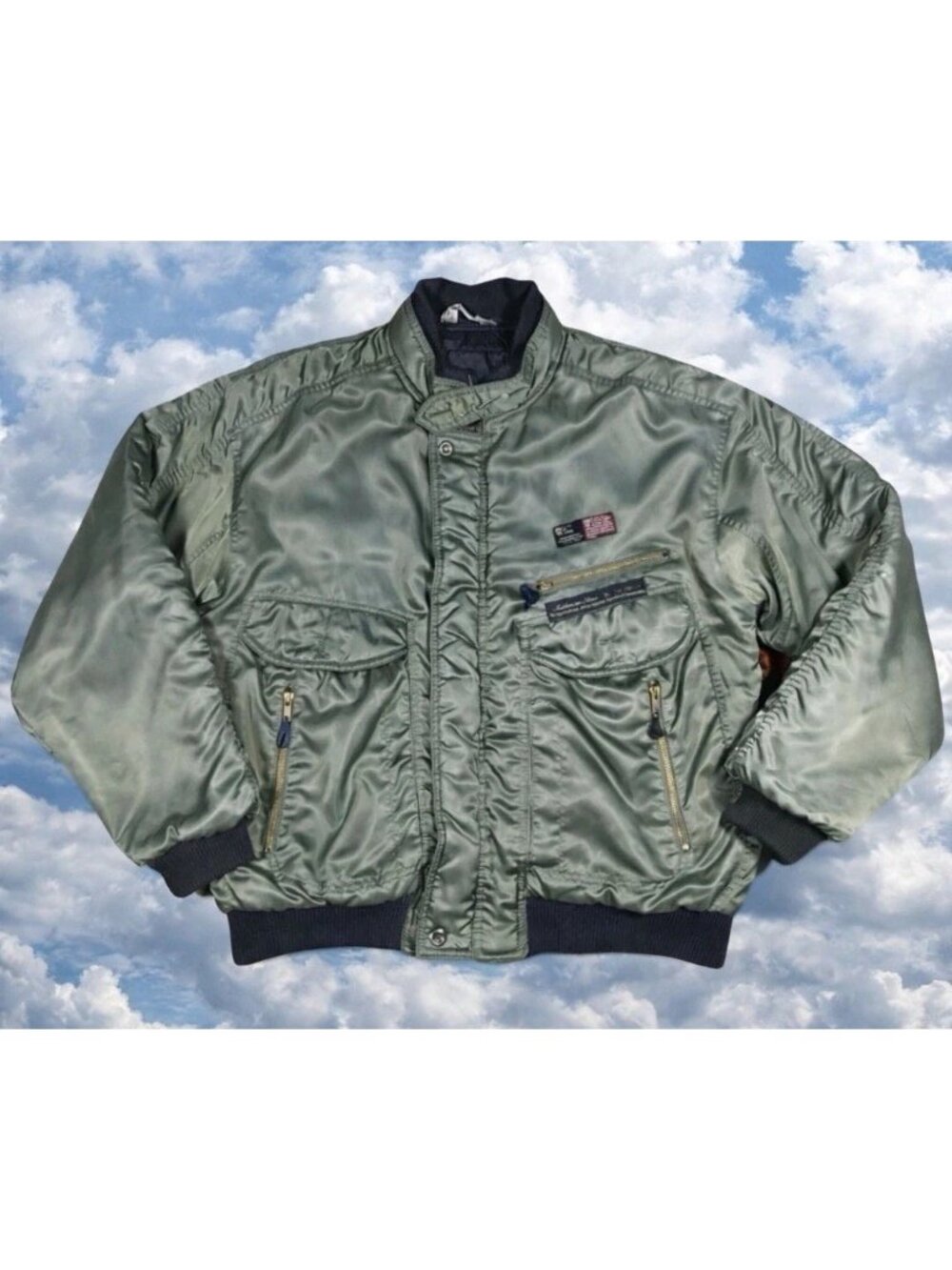 VTG Tactical Air Command Olive Green Flight Bomber Jacket Supreme Squadron Army